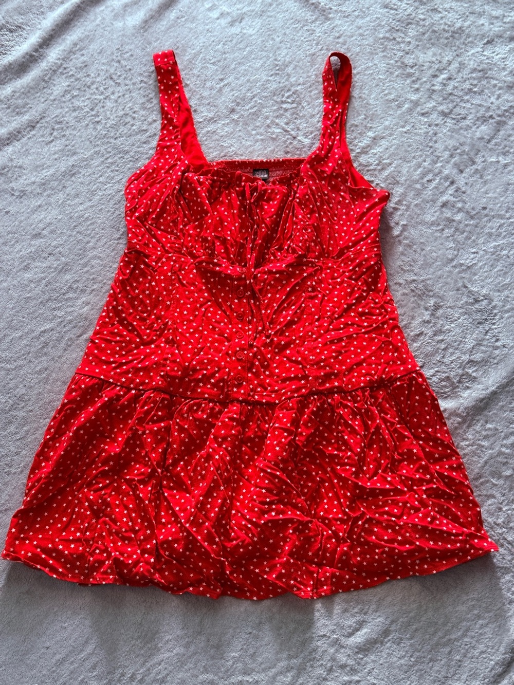 Wild Fable Red Star Smocked Bandeau Top